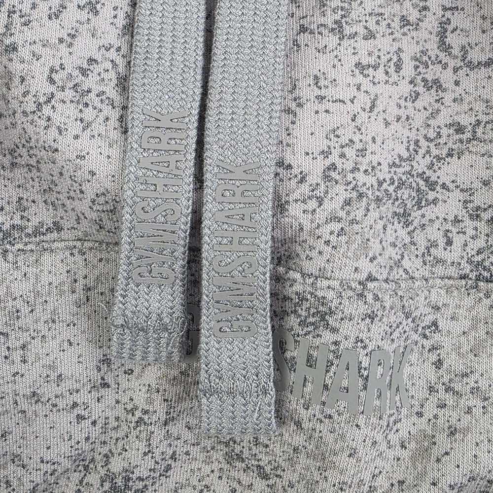 Gymshark Chalk Crop Vented Pullover Hoodie Womens Size Large Gray Speckled - Picture 6 of 8